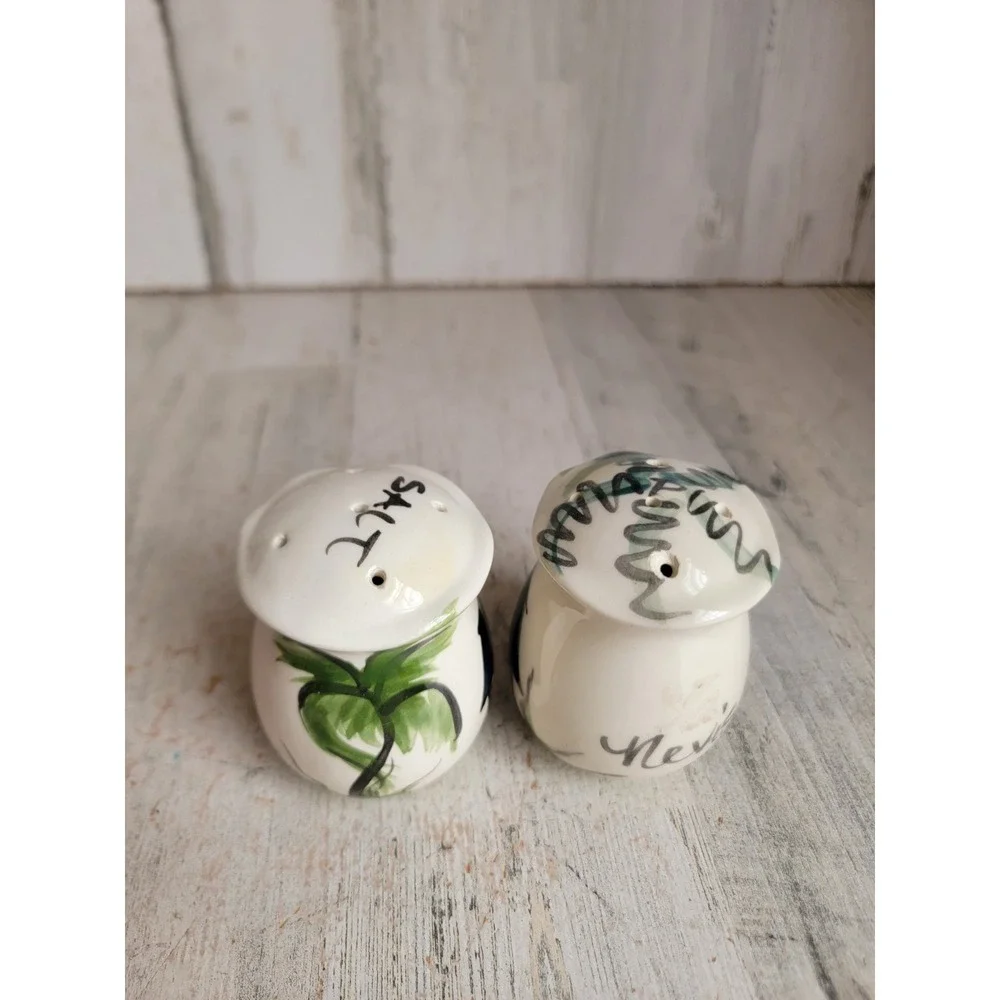 Nevis vintage salt pepper shaker house landscape ceramic set kitchen
